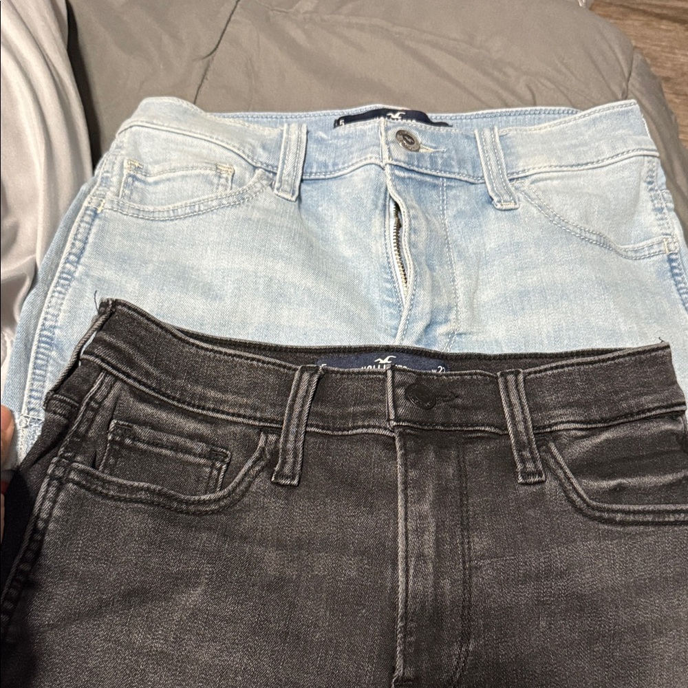 Hollister Women's High Rise Jeans - Black and Light Blue